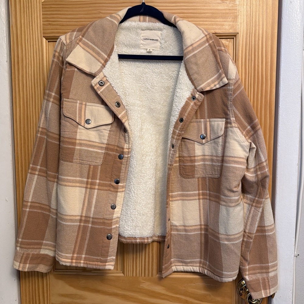 Lucky Brand Tan and Cream Teddy Jacket